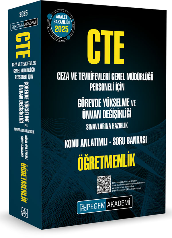2025 GYS CTE Adalet Bakanlığı Ceza ve Tevkifevleri Genel Müdürlüğü Personeli İçin Görevde Yükselme ve Ünvan Değişikliği Sınavlarına Hazırlık Konu Anlatımlı Soru Bankası Öğretmenlik