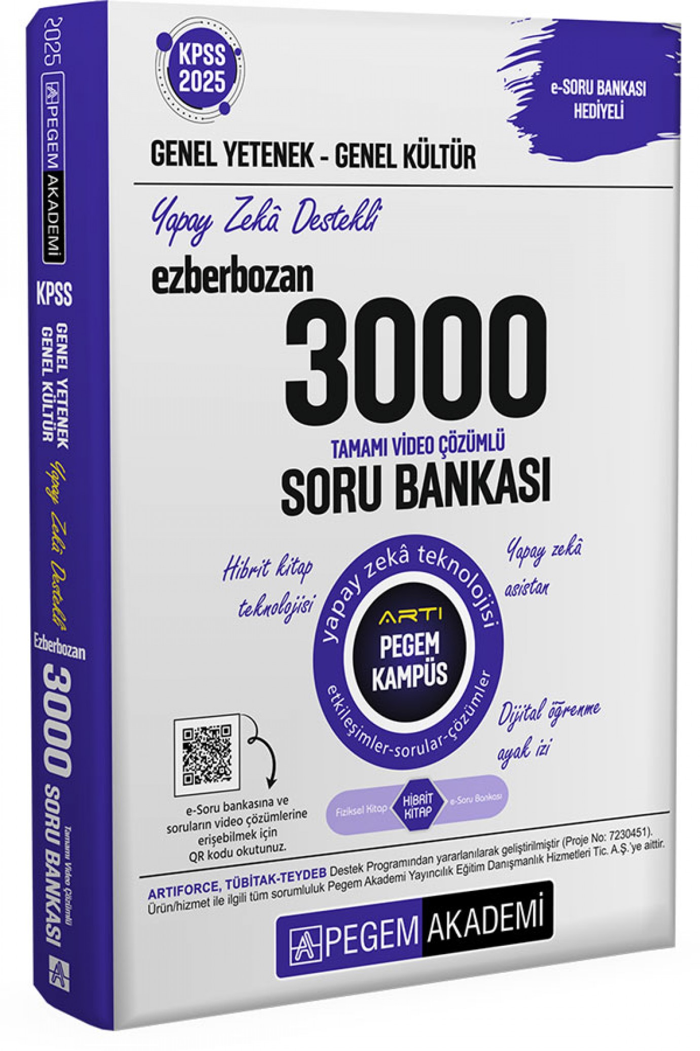 2025 KPSS Genel Yetenek Genel Kültür Ezberbozan 3000 Tamamı Video Çözümlü Soru Bankası