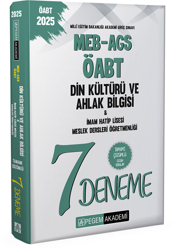 2025 MEB-AGS-ÖABT Din Kültürü Ve Ahlak Bilgisi İmam Hatip Lisesi Meslek Dersleri Öğretmenliği Tamamı Çözümlü 7 Deneme