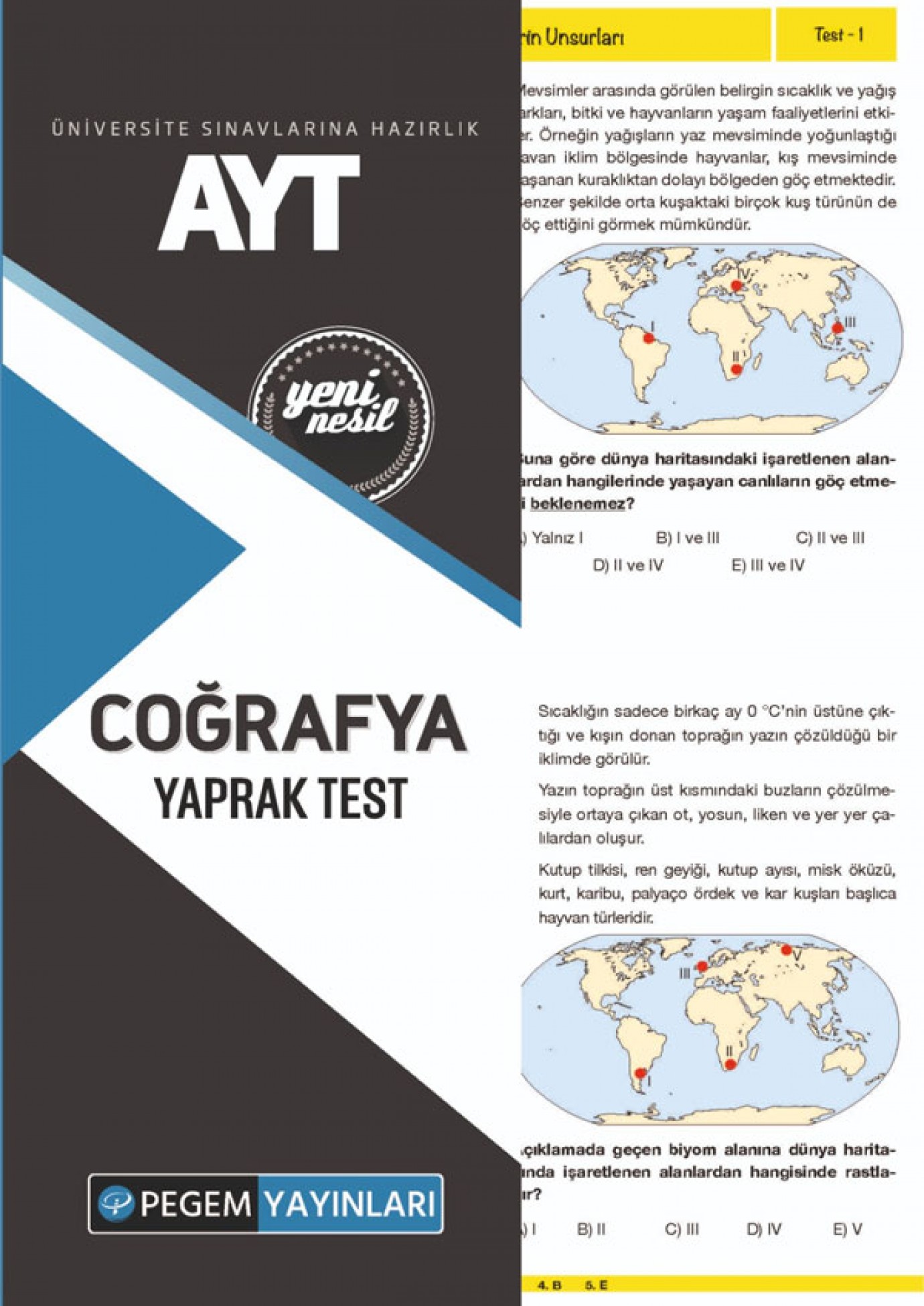 AYT Coğrafya Yaprak Test