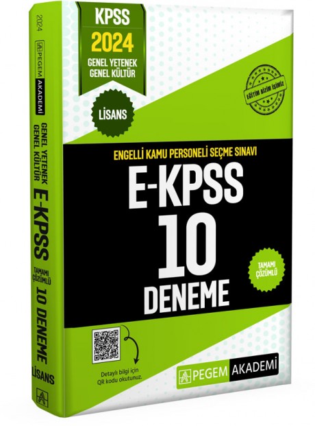 2024 E-KPSS Engelli Kamu Personeli Seçme Sınavı Tamamı Çözümlü 10 Deneme (Lisans)
