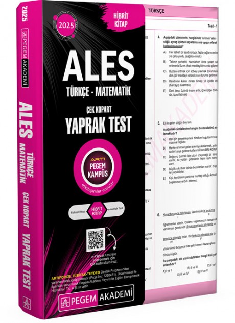 2025 ALES Türkçe-Matematik Çek Kopart Yaprak Test
