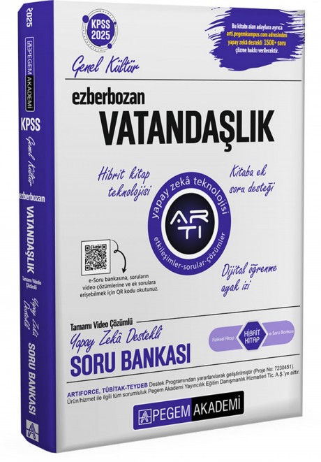 2025 KPSS Genel Yetenek Genel Kültür Ezberbozan Vatandaşlık Tamamı Video Çözümlü Soru Bankası
