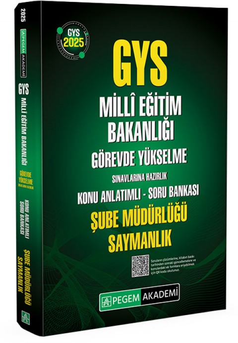 2025 GYS MEB Görevde Yükselme Sınavlarına Hazırlık Konu Anlatımlı Soru Bankası ŞUBE MÜDÜRLÜĞÜ SAYMANLIK