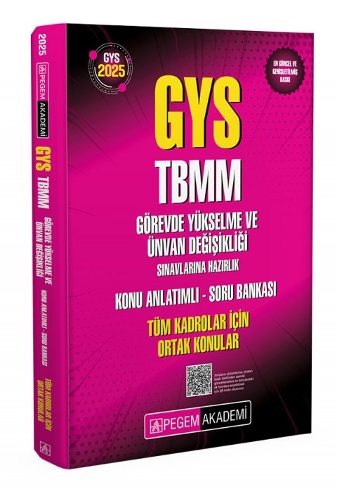 2025 GYS TBMM Görevde Yükselme ve Ünvan Değişikliği Sınavlarına Hazırlık Konu Anlatımlı Soru Bankası Tüm Kadrolar İçin Ortak Konular