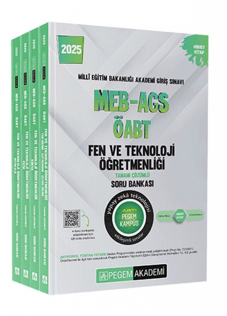 2025 MEB-AGS-ÖABT Fen ve Teknolojii Öğretmenliği Tamamı Çözümlü Soru Bankası
