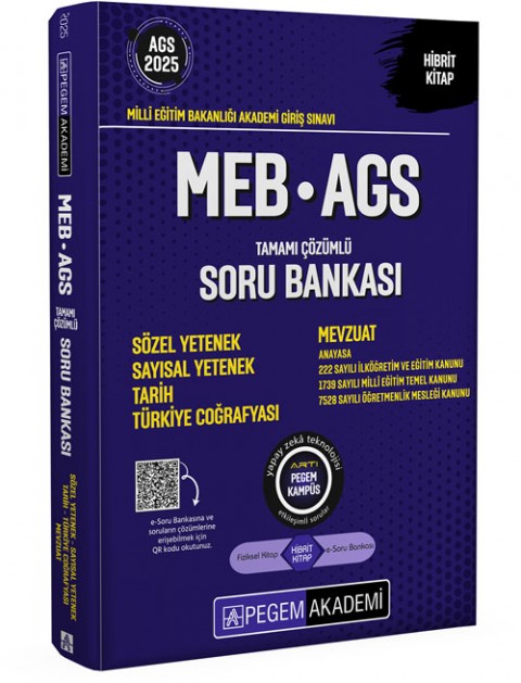 2025 MEB-AGS Soru Bankası Tamamı Çözümlü Sözel Yetenek Sayısal Yetenek Tarih Türkiye Coğrafyası Mevzuat
