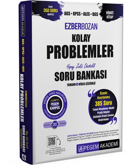 AGS KPSS ALES DGS Ezberbozan Kolay Problemler Tamamı Video Çözümlü Soru Bankası