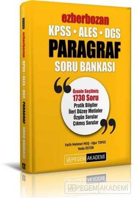 AGS-KPSS-ALES-DGS Ezberbozan Paragraf Tamamı Video Çözümlü Soru Bankası