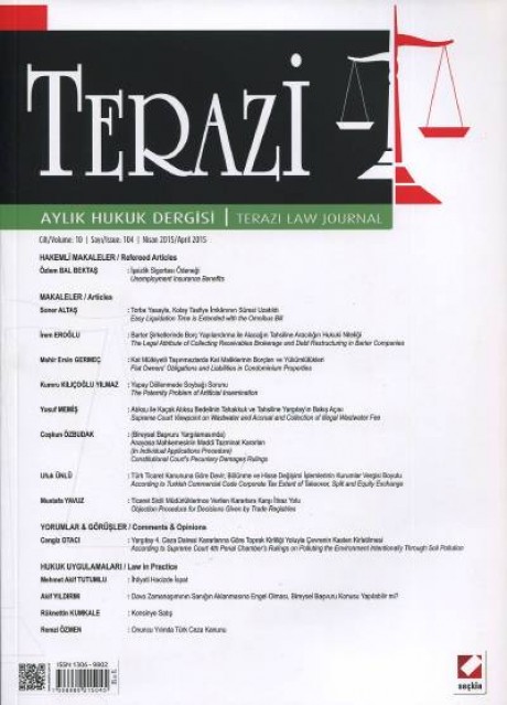 Terazi Aylık Hukuk Dergisi Sayı:104 Nisan 2015